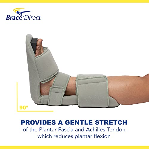 Brace Direct Padded Night Splint 90 Degree Immobilizing Stretching Sleeping Boot - Recovery for Plantar Fasciitis, Drop Foot, Achilles Inflammation, Heel Spurs and more