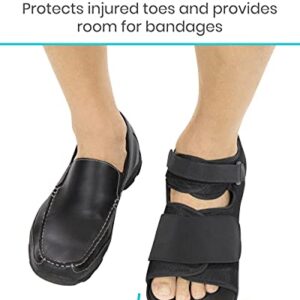 Vive Post Op Shoe - Lightweight Medical Walking Boot with Adjustable Strap - Orthopedic Recovery Cast Shoe for Post Surgery, Fractured Foot, Injured Toes, Stress Fracture, Sprains - Left or Right Foot