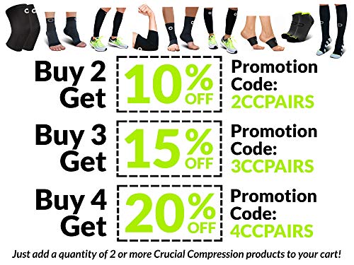 Crucial Compression Knee Sleeve (1 Pair) - Best Knee Braces for Knee Pain for Men & Women - Non-Slip Knee Support for Running, Weightlifting, Basketball, Gym, Workout, Sports