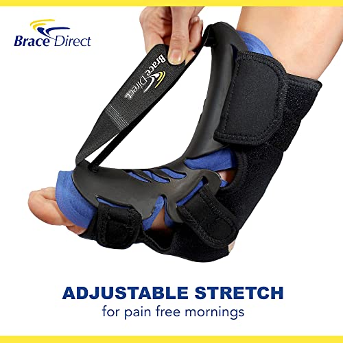 Brace Direct Hybrid Night Splint for Plantar Fasciitis- Adjustable, Padded, and Comfortable for Sleeping- Pain Relief from Plantar Fasciitis, Achilles Tendonitis, Drop Foot, Heel Pain