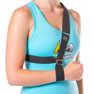 braceability the shoulder sling – patented arm support strap and waterproof clavicle immobilizer brace for broken collarbone, torn rotator cuff, dislocation or ac separation (universal)