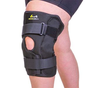 braceability obesity hinged knee pain brace – overweight men and women’s wraparound plus-size support for osteoarthritis, joint pain, ligament weakness, medial and lateral kneecap instability (5xl)