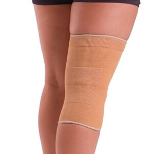 BraceAbility Elastic Slip-on Knee Sleeve | Cotton Fabric Knee Pain Compression Bandage for Stretchy, Lightweight & Comfortable Support (Medium)