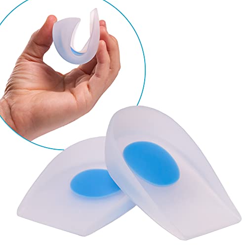 BraceAbility Heel Spur Cups | Medical-Grade Silicone Plantar Fasciitis Insole Cushion Pads, Gel Foot Orthotic & Shoe Insert Protectors (Pair - Medium)