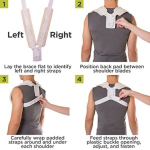 BraceAbility Figure 8 Clavicle Brace & Posture Corrector | Broken Collarbone Sling for Injuries & Fractures, Shoulder Support Strap for Upper Back Straightening (Medium)