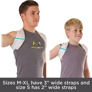 BraceAbility Figure 8 Clavicle Brace & Posture Corrector | Broken Collarbone Sling for Injuries & Fractures, Shoulder Support Strap for Upper Back Straightening (Medium)