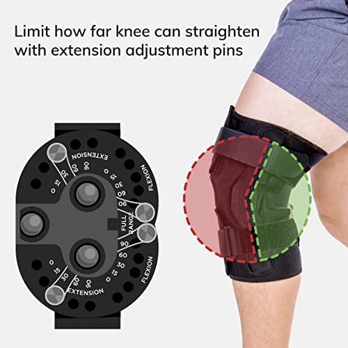 BraceAbility Torn Meniscus ROM Knee Brace - Plus Size Hinged Post Surgery Support with Flexion Extension Control for Hyperextension Locking, Ligament PCL or ACL Tears, Osteoarthritis Relief (4XL)