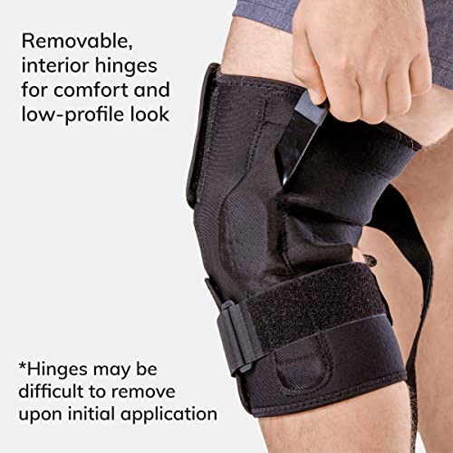 BraceAbility Torn Meniscus ROM Knee Brace - Plus Size Hinged Post Surgery Support with Flexion Extension Control for Hyperextension Locking, Ligament PCL or ACL Tears, Osteoarthritis Relief (4XL)