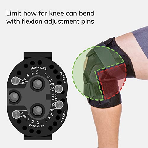 BraceAbility Torn Meniscus ROM Knee Brace - Plus Size Hinged Post Surgery Support with Flexion Extension Control for Hyperextension Locking, Ligament PCL or ACL Tears, Osteoarthritis Relief (4XL)