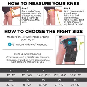 BraceAbility Torn Meniscus ROM Knee Brace - Plus Size Hinged Post Surgery Support with Flexion Extension Control for Hyperextension Locking, Ligament PCL or ACL Tears, Osteoarthritis Relief (4XL)