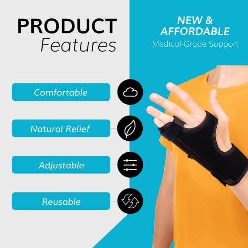 BraceAbility Ulnar Gutter Splint - Metacarpal Boxer Finger Fracture Treatment Brace for Broken, Jammed Pain Relief, Pinky and Ring Trigger, Mallet Finger Right or Left Hand Immobilization Support (S)