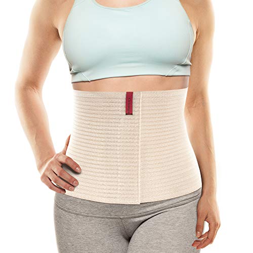 ORTONYX 10.25" Abdominal Binder for Men and Women/Postpartum Post-operative Post-surgery Wrap/Abdomen Navel Umbilical Hernia Support Belt / 524010 Beige S/M