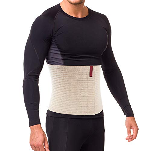 ORTONYX 10.25" Abdominal Binder for Men and Women/Postpartum Post-operative Post-surgery Wrap/Abdomen Navel Umbilical Hernia Support Belt / 524010 Beige S/M