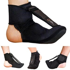 copper compression plantar fasciitis night splint sock. planter fasciitis support dorsal drop foot brace for right or left foot. soft stretching boot splints for feet, sleep, recovery socks, braces