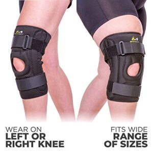 BraceAbility Patella Stabilizing Chondromalacia Knee Brace - Patellofemoral Pain Syndrome U-Shaped Stabilizer Supports Sides of Kneecap for Patellar Tendonitis, Knocked Knees, Bow Legs Treatment (M)