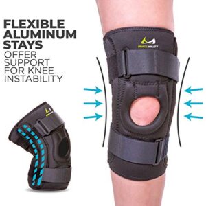 BraceAbility Patella Stabilizing Chondromalacia Knee Brace - Patellofemoral Pain Syndrome U-Shaped Stabilizer Supports Sides of Kneecap for Patellar Tendonitis, Knocked Knees, Bow Legs Treatment (M)