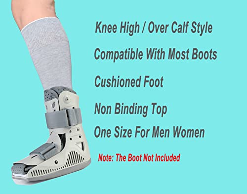 Replacement Sock Liner for Orthopedic Walking Boots Walker Brace,Tube Socks Under Air Cam Walkers and Fracture Boot Cast Shoe Surgical Leg Cover Grey 4 Pack