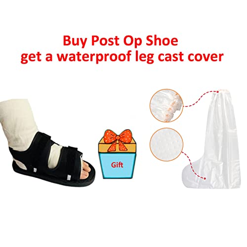 Post Op Shoe for Broken Foot or Toes, Adjustable Medical Walking Shoe for Post Surgery, Surgical Walking Boot Cast, Medical Boot with Foot Cast Cover, Soft Sole, Universal For Left And Right Feet (1 pack)