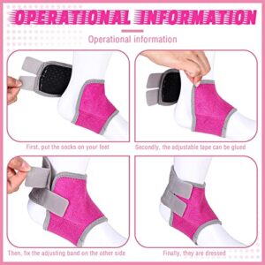 2 Pairs Kids Ankle Brace Set Foot Support Stabilizer Wraps Protector Guard Knitted Ankle Sleeve Sock Support Ankle Support Pink Ankle Brace for Kids Ankle Compression Socks for Injury Prevention