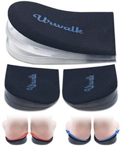 urwalk 3 layers adjustable supination & over – pronation adhesive corrective gel shoe inserts, medial& lateral heel wedge lifts for