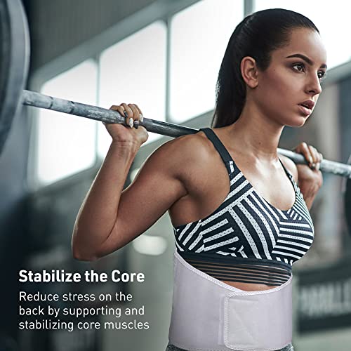 BodyMed Sure-Fit™ Two-Pull Lumbosacral Support, White, Regular – Lower Back Stabilizer – Secure Lumbar Wrap to Support & Stabilize Core Muscles – All-Day Support at Home, in The Office, & Gym