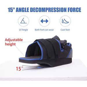 GHORTHOUD Offloading Post Op Shoe Forefoot Square Toe Foot Brace for Broken Toe Surgery Non Weight Medical Shoes for Men and Women（Medium）