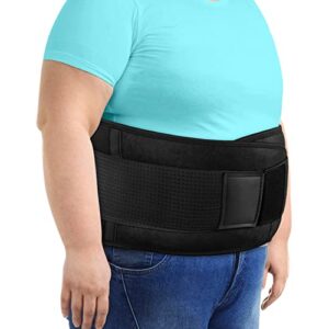 back brace lumbar support belt – relief back pain, sciatica, herniated disc, scoliosis and more – back support to improve posture, keep back straight for men and women (black, 6xl/(65”-76”))