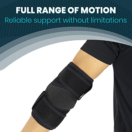 Vive Elbow Brace - Tennis Compression Sleeve - Wrap for Golfers, Bursitis, Left or Right Arm - Tendonitis Support Strap for Golf, Men and Women - Epicondylitis and Sports Recovery