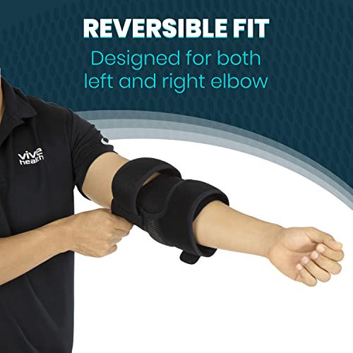 Vive Elbow Brace - Tennis Compression Sleeve - Wrap for Golfers, Bursitis, Left or Right Arm - Tendonitis Support Strap for Golf, Men and Women - Epicondylitis and Sports Recovery