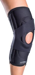 donjoy lateral j patella knee support brace with hinge: drytex, right leg, large
