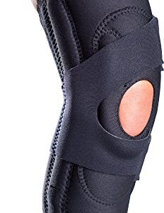 DonJoy Lateral J Patella Knee Support Brace with Hinge: Drytex, Right Leg, Large