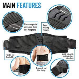 Lumbar Support Back Brace for Men and Women (Plus Size 50" - 70")