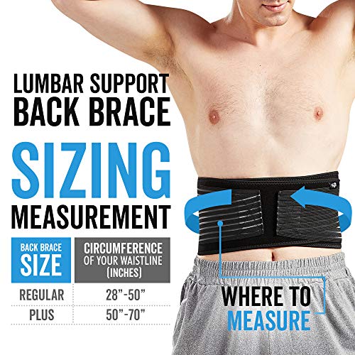 Lumbar Support Back Brace for Men and Women (Plus Size 50" - 70")