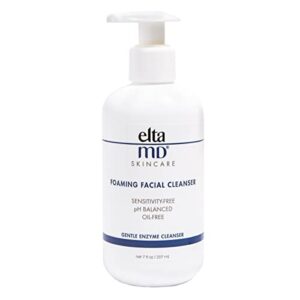 eltamd foaming facial cleanser, exfoliating face cleanser, helps remove oil and dead skin cells, safe for all skin types, oil free, paraben free, sensitivity free, sensitive skin face wash, 7 oz pump