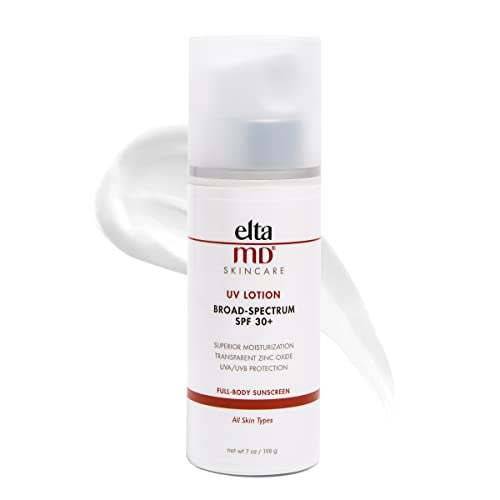 EltaMD UV Lotion SPF 30+ Full Body Sunscreen with Zinc Oxide, SPF Moisturizer Lotion and Broad-Spectrum Moisturizing Sunscreen, Non-Greasy, Fragrance-Free, SPF Body Lotion, 7.0 oz Pump