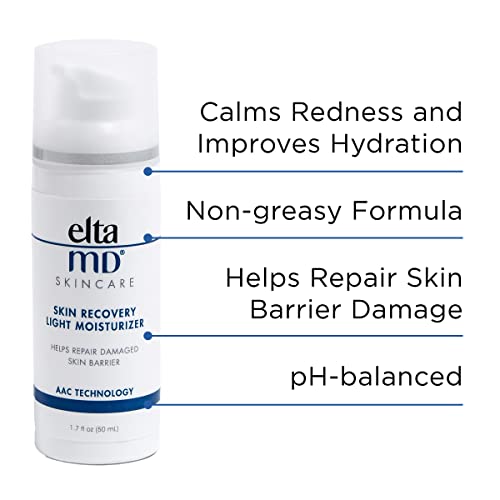 EltaMD Skin Recovery Lightweight Face Moisturizer For Women, Soothing Redness Relief Face Moisturizer, Hydrates And Calms Sensitive Skin Types, Dermatologist Tested Facial Moisturizer, 1.7 oz Pump