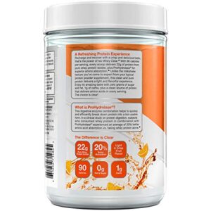 Whey Protein Powder | MuscleTech Clear Whey Protein Isolate | Whey Isolate Protein Powder for Women & Men | Clear Protein Drink | 22g of Protein, 90 Calories | Orange Dreamsicle, 1.1lb (19 Servings)