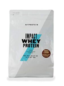myprotein impact whey protein , cookies & cream, pouch, 2.2lbs