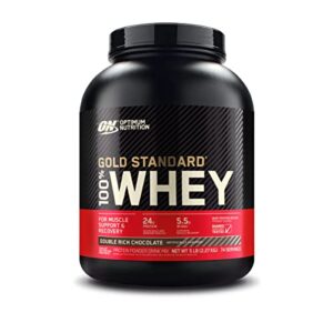 optimum nutrition gold standard 100% whey protein powder, double rich chocolate, 5 pound (packaging may vary)