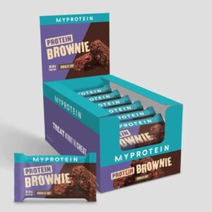 myprotein protein brownie, chocolate chip, 23g protein, (12 pack)