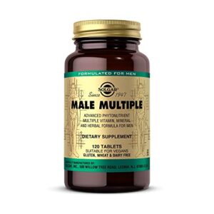 solgar male multiple, 120 tablets – multivitamin, mineral & herbal formula for men – advanced phytonutrient – vegan, gluten free, dairy free – 40 servings