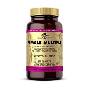solgar female multiple, 120 tablets – multivitamin, mineral & herbal formula for women – advanced phytonutrient – vegan, gluten free, dairy free – 40 servings