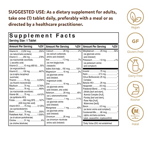 Solgar Formula VM-75 - Multivitamin with Chelated Minerals - Vitamin A, B6, B12, C, D, E - Biotin, Magnesium, Calcium, Iron, Zinc - Vegan Gluten/ Dairy Free - 180 Count (Pack of 1), Cream