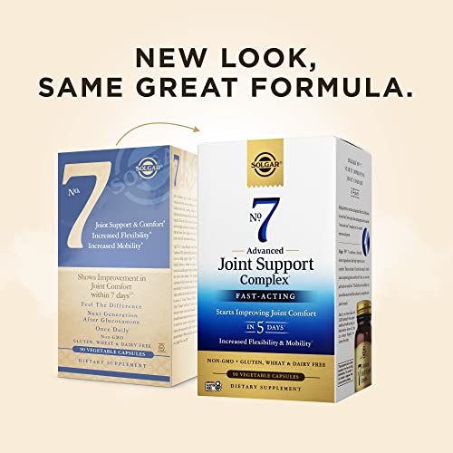 Solgar No. 7 - Joint Support and Comfort - 90 Vegetarian Capsules - Increased Mobility & Flexibility - Gluten-Free, Dairy-Free, Non-GMO - 90 Servings