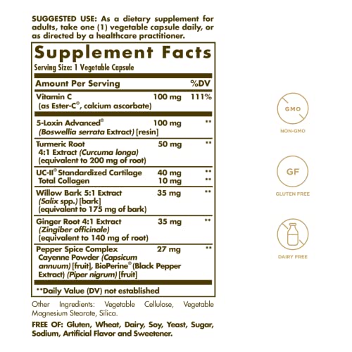 Solgar No. 7 - Joint Support and Comfort - 90 Vegetarian Capsules - Increased Mobility & Flexibility - Gluten-Free, Dairy-Free, Non-GMO - 90 Servings