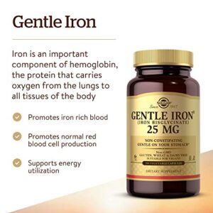 Solgar Gentle Iron - Ideal for Sensitive StomachsRed Blood Cell Supplement, , Non Constipating & GMO, Vegan, Gluten & Dairy Free, Kosher - 180 Servings, Unflavored, 180 Count