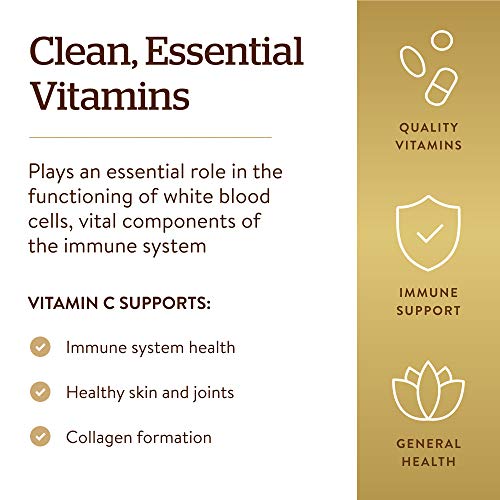 Solgar Vitamin C 1000 mg, 250 Vegetable Capsules - Antioxidant & Immune Support - Overall Health - Healthy Skin & Joints - Bioflavonoids Supplement - Non GMO, Vegan, Gluten Free, Kosher - 250 Servings