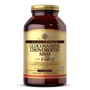 solgar extra strength glucosamine chondroitin msm w/ ester-c, – promotes healthy joints, supports comfortable movement & collagen formation – 180 count (pack of 1)