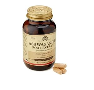 solgar standardized full potency ashwagandha root extract vegetable capsules, 60 count