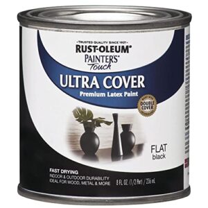 rust-oleum 1976730 painter’s touch latex paint, half pint, flat black, 8 fl oz (pack of 1)